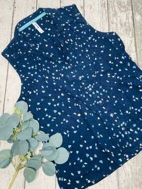 Weird Fish Floral Sleeveless Button Front Shirt